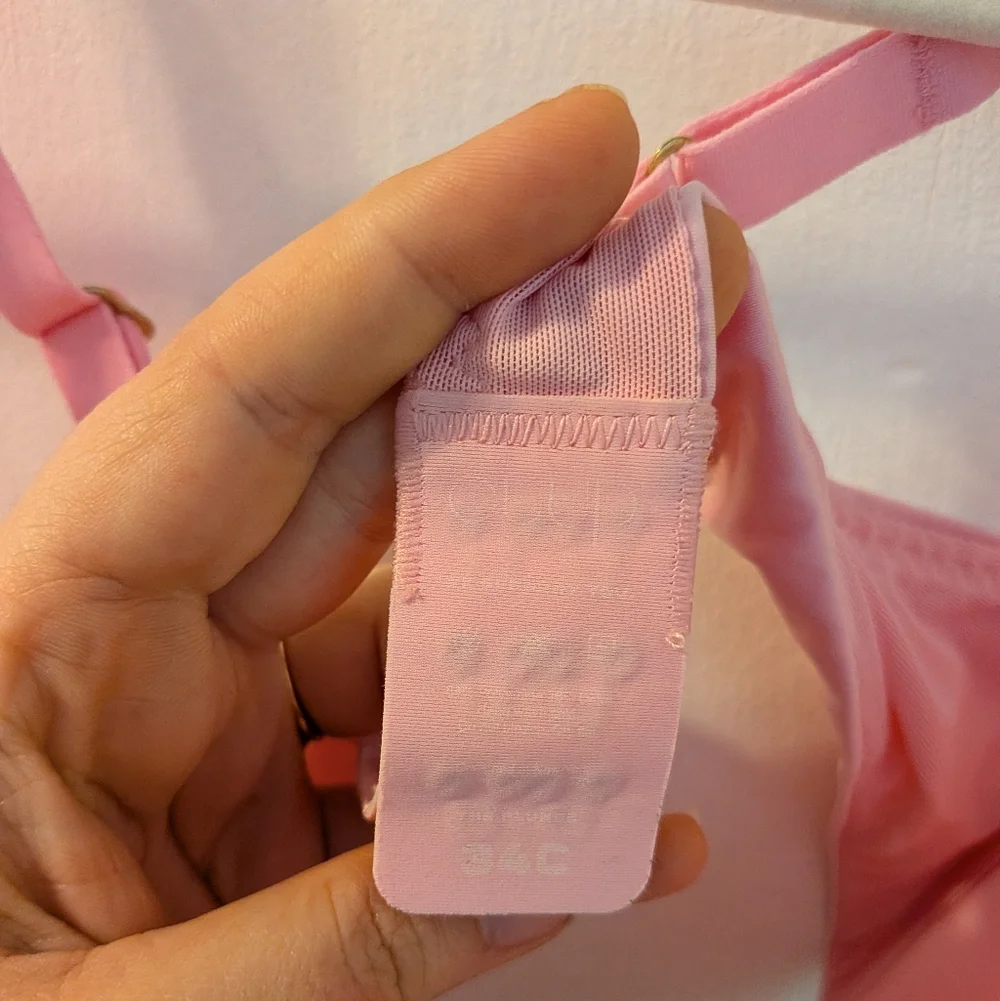 CUUP Pink Satin Plunge Bra - 34C